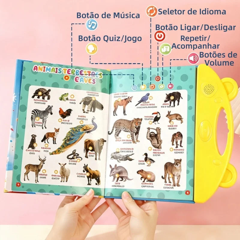 Livro interativo com sons para crianças
