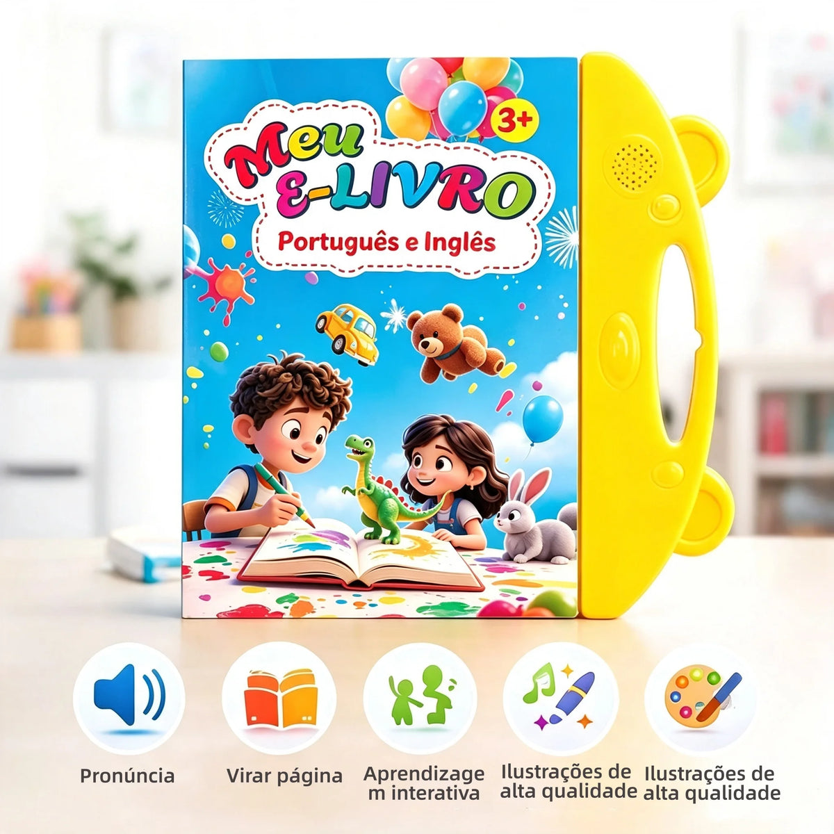 Livro interativo com sons para crianças